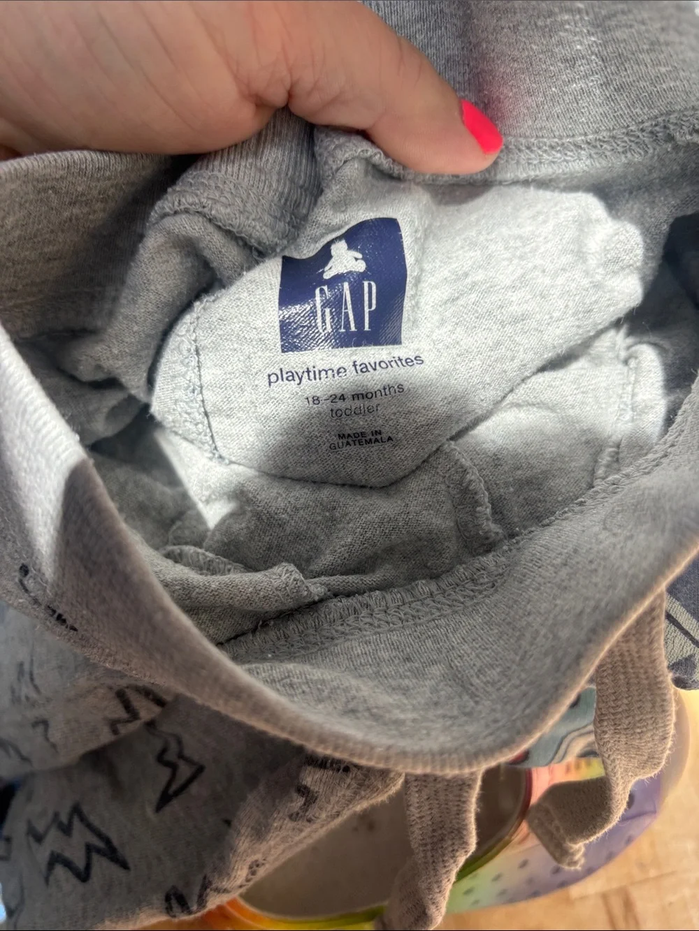 GAP Gray Joggers with Black and Lime Lightning Bolt Print